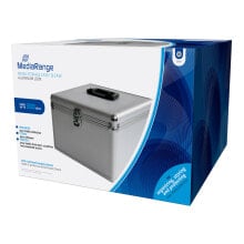 Boxes for construction tools mEDIARANGE BOX76 - Box case - 300 discs - Silver - Fleece - Plastic - Wood - 120 mm - Aluminium