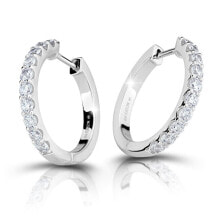 Ювелирные серьги glittering silver round earrings with zircons M23081