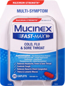 Витамины и БАДы от простуды и гриппа mucinex Fast-Max Cold, Flu & Sore Throat Фенилэфрин гидрохлорид от головной боли, лихорадки и боли в горле 20 мл