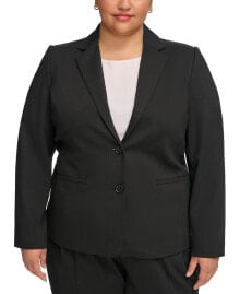 Calvin Klein plus Size Notched-Collar Two-Button Jacket