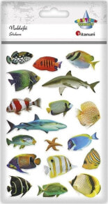 Декоративный элемент или материал для детского творчества Titanum Naklejki wypukłe miękkie ryby mix 18szt