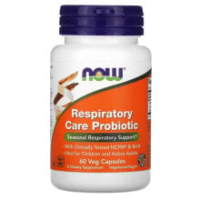 Пребиотики и пробиотики Now Foods, пробиотик для поддержки дыхательной системы, 60 растительных капсул