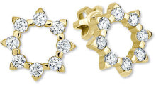 Ювелирные серьги Gold sun earrings with crystals 745 239 001 00887 0000000