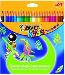 Цветные карандаши для рисования для детей bic KREDKI OŁÓWKOWE BIC KIDS TROPICOLORS2 PUDEŁKO 24 SZT - 832568