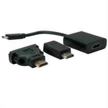 Value 12.99.3229 кабельный разъем/переходник USB Type-C VGA/HDMI/DVI Черный