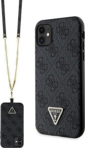 Guess Etui Guess GUHCN61P4TDSCPK Apple iPhone 11/XR hardcase Crossbody 4G Metal Logo czarny/black