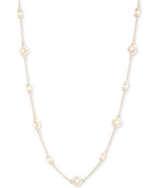 Купить кулоны и подвески Marchesa: Gold-Tone Imitation Pearl Station Collar Necklace, 16" + 3" extender