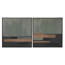 Painting Home ESPRIT Black Green Modern Urban 100 x 4 x 100 cm (2 Units)