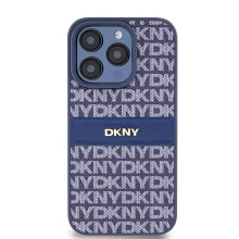 DKNY Dkhcp15Lprthslb iPhone 15 Pro 6.1 Niebieski Leather Mono Stripe phone case