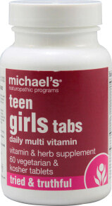 Витаминно-минеральные комплексы michael's Teen Girl's Tabs Ежедневные поливитамины для девочек-подростков 60 вегетарианских таблеток