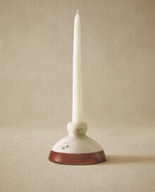 Marble candlestick with coloured stripe