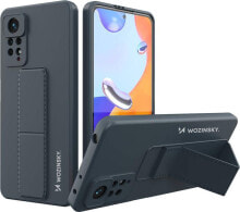 Wozinsky Wozinsky Kickstand Case elastyczne silikonowe etui z podstawką Xiaomi Poco X4 Pro 5G granatowy