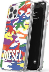 Чехлы для смартфонов Diesel DIESEL CLEAR CASE PRIDE CAMO AOP IPHONE 12 / 12 PRO WIELOBARWNY standard