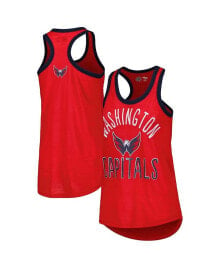 Купить женские блузки и кофточки G-III 4Her by Carl Banks: Women's Red Washington Capitals First Base Racerback Scoop Neck Tank Top