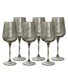 Classic Touch gray Water Glasses, Set of 6