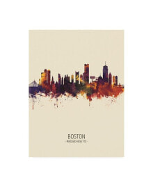 Trademark Global michael Tompsett Boston Massachusetts Skyline Portrait III Canvas Art - 27