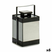LED Lantern Black Mirror 12,5 x 18,5 x 12,5 cm (6 Units)