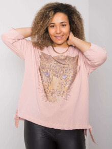 Женские блузки и кофточки Женская кофточка свободного кроя с удлиненным рукавом розовая Factory Price