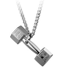 Колье luxurious steel barbell necklace