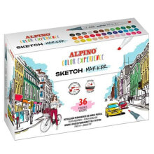 Set of Felt Tip Pens Alpino Sketch Marker Double-ended Multicolour (4 Units)