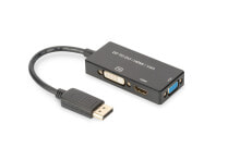 ASSMANN Electronic AK-340418-002-S кабельный разъем/переходник DP, HDMI DVI + VGA Черный