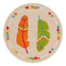 Детский ковер aRTE ESPINA круглый, с принтом перьев, ширина 130 см