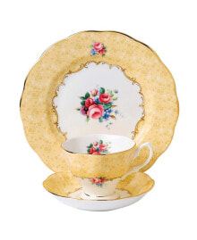 Royal Albert 100 Years 1990 3-Piece Set, Teacup Saucer & Plate -Bouquet