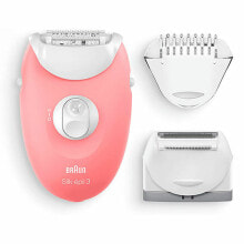 Эпиляторы и женские электробритвы эпилятор Braun Silk-epil 3 + Насадка для бритья Белый / Розовый
