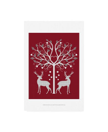Trademark Global fab Funky Christmas Des Grey on Red Canvas Art - 27