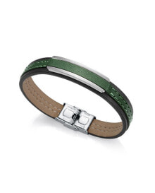 Мужские кожаные браслеты мужской кожаный браслет черный зеленый Viceroy 15079P01016