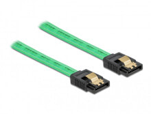 Компьютерные кабели и коннекторы DeLOCK 82069 кабель SATA 0,5 m SATA 7-pin Зеленый