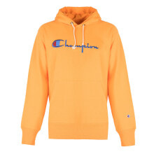 Мужские худи Мужское худи с капюшоном повседневное оранжевое с логотипом Champion Bluza