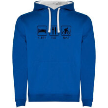 KRUSKIS Sleep Eat And Bike Two-Colour Hoodie