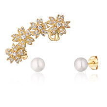 Ювелирные серьги Beautiful set of gold-plated earrings (1x earring, 2x stone earring) JL0780