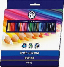 Цветные карандаши для рисования для детей Astra Kredki ołówkowe akwarelowe 24 kolory