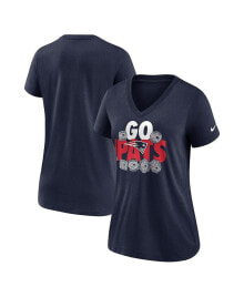 Nike women's Navy New England Patriots Hometown Collection Tri-Blend V-Neck T-shirt