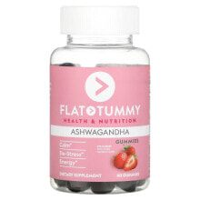 Ашваганда Flat Tummy, Ashwagandha, Strawberry, 60 Gummies