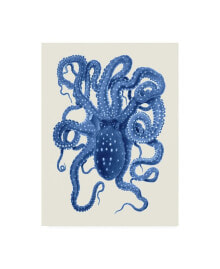 Trademark Global fab Funky Blue Octopus on Cream a Canvas Art - 19.5