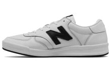 New Balance NB 300 Leather 经典休闲 防滑耐磨 低帮 板鞋 男女同款 白黑色 / Кроссовки New Balance NB 300 Leather CRT300LC