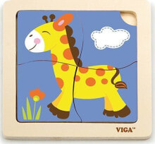 Деревянные пазлы для детей пазл в рамке Viga, жираф