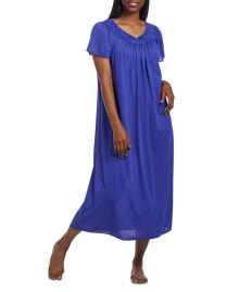 Embroidered Tricot Long Nightgown