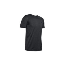 Мужские спортивные футболки мужская футболка спортивная черная Under Armor Rush Seamless Fitted SS Tee M 1351448-001