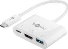 Stacja/replikator Goobay USB-C - HDMI + USB-C + USB Biały (62104)