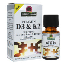 Витамин С natures Answer Vitamin D3 & K2 Витамины D3 25 мкг  и K2 120 мкг в каплях 15 мл