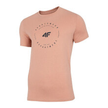 Мужские спортивные футболки мужская спортивная футболка розовая с логотипом 4F TSM029