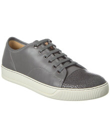 Lanvin Leather Sneaker Men's Grey 6