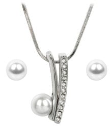 Ювелирные колье elegant set of earrings and necklace with Pearl Vivien beads