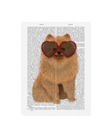 Trademark Global fab Funky Pomeranian and Heart Glasses Canvas Art - 36.5