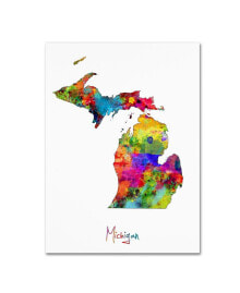 Trademark Global michael Tompsett 'Michigan Map' Canvas Art - 18