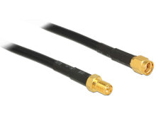 Комплектующие для телекоммуникационных шкафов и стоек deLOCK 1m CFD200 коаксиальный кабель RP-SMA Черный 89423